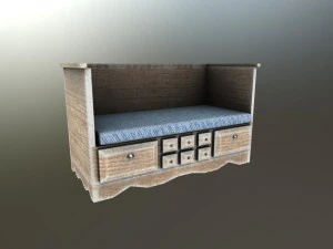 banco con cajones Modelo 3D