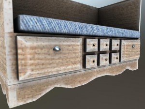 bench with drawers Modelo 3D