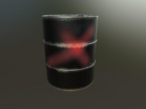 beat up oil drum Model 3D