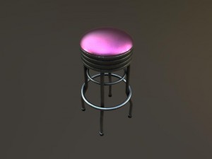 barstool used worn aged Model 3D
