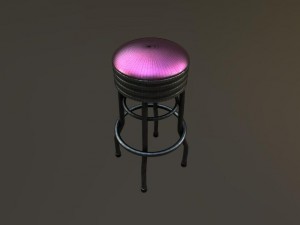 barstool used worn aged 3D Model