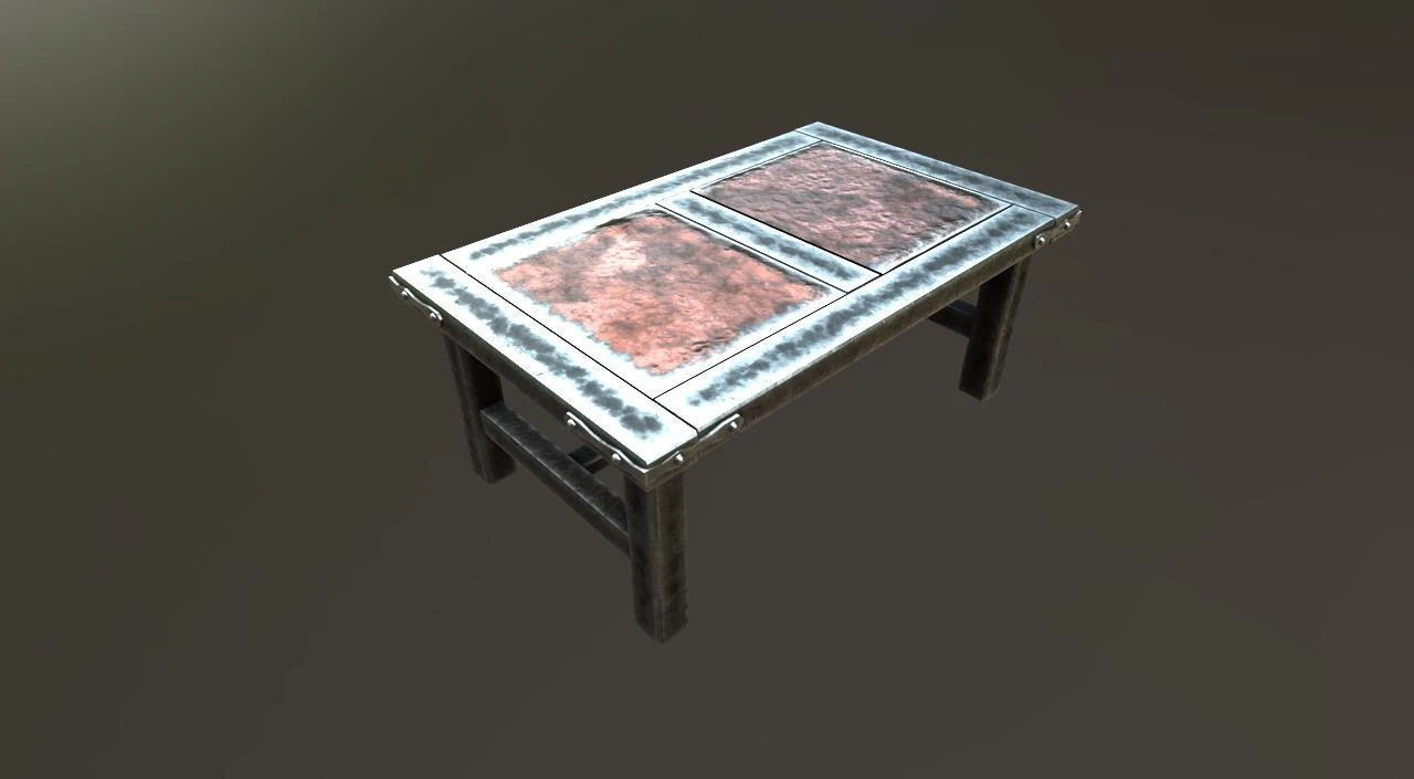 重金属のテーブル 3Dモデル .c4d .max .obj .3ds .fbx .stl .blend 