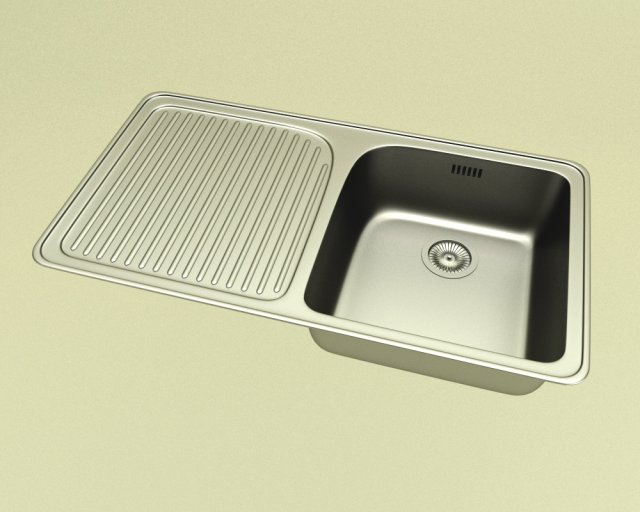 stainless steel sink Modelo 3D .c4d .max .obj .3ds .fbx .stl .blend 