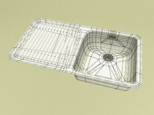 stainless steel sink Modelo 3D