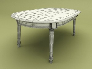 oval dining table Modelo 3D