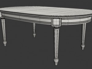 oval dining table Modelo 3D