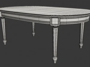 oval dining table 3D Model