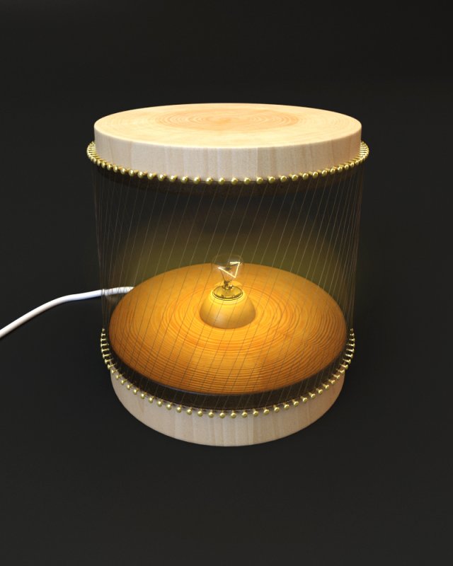 wooden lamp02 3D Модель .c4d .max .obj .3ds .fbx .stl .blend