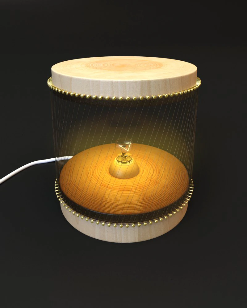 wooden lamp02 3D Model .c4d .max .obj .3ds .fbx .stl .blend