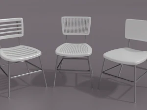 classroom chair and table set 3D Model