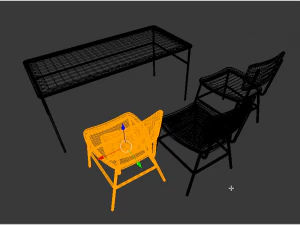 classroom chair and table set 3D Model
