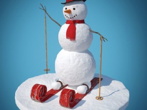 snowman skier Modelo 3D