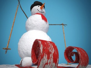 snowman skier 3D Model