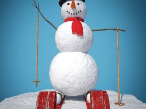 snowman skier 3D Model