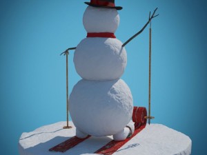snowman skier 3D Model