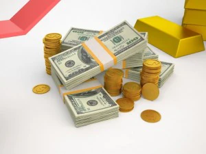 business line money gold barrel oil 3D Model
