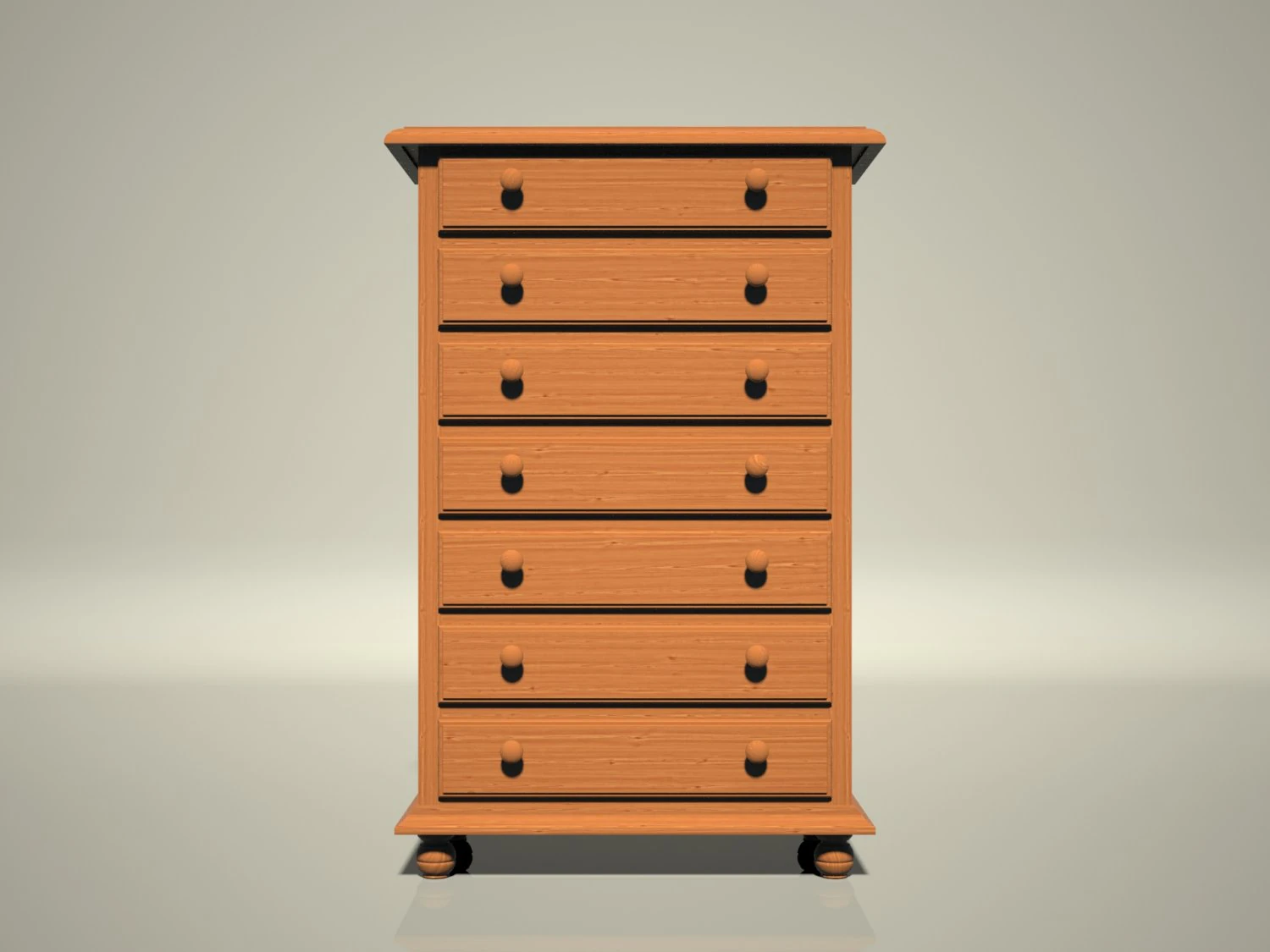 tall wooden commode 3D Model .c4d .max .obj .3ds .fbx .stl .blend 