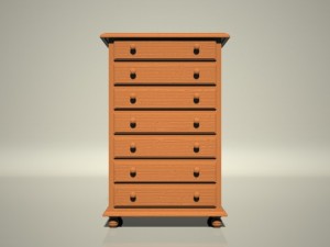 tall wooden commode 3D-Modell