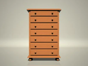 com&ograve; alto in legno Modello 3D