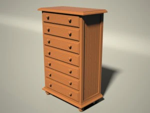 tall wooden commode 3D Model