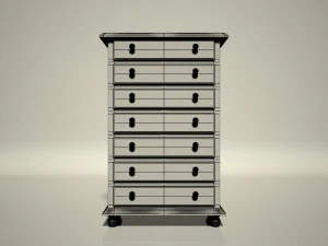 tall wooden commode 3D Model