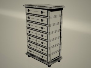 tall wooden commode Modelo 3D