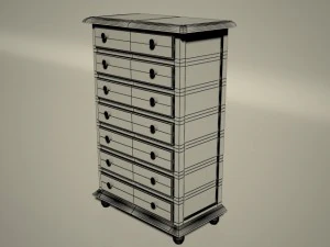 tall wooden commode 3D Model