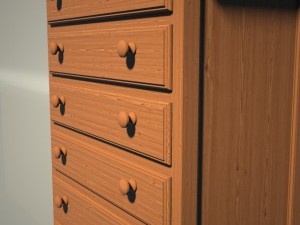 tall wooden commode Modelo 3D