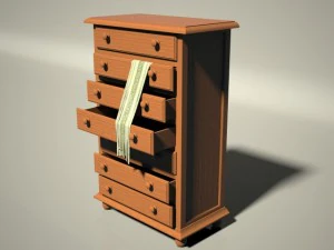 tall wooden commode 3D Model