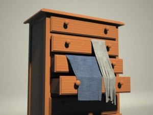 tall wooden commode Modelo 3D