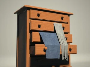tall wooden commode 3D Model