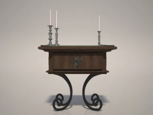 eski orta boy masa 3D Model