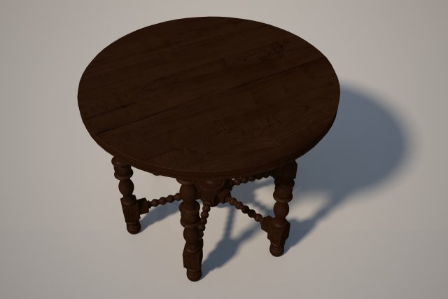 round wooden table Modello 3D .c4d .max .obj .3ds .fbx .stl .blend 