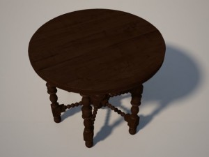 round wooden table 3D-Modell