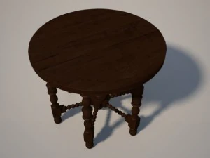 yuvarlak ahşap masa 3D Model
