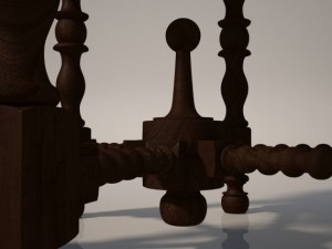 round wooden table Modello 3D