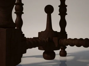 round wooden table 3D Model