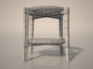 small round table Modello 3D