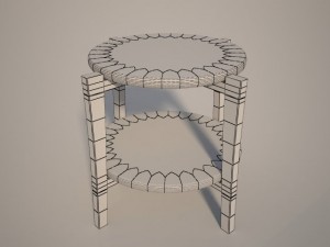 small round table Modello 3D