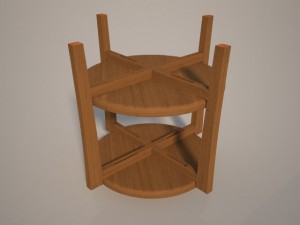 small round table Modello 3D