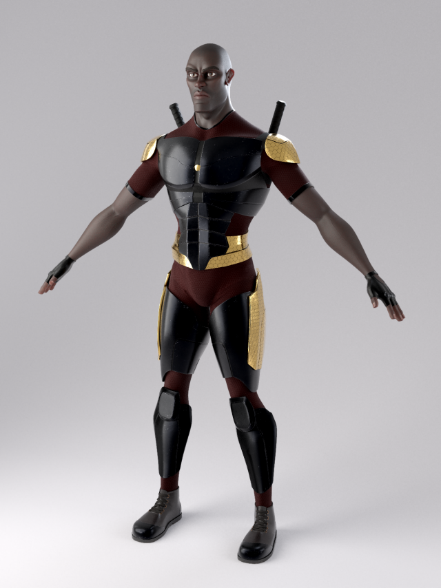 superhero mercenary Modelo 3D .c4d .max .obj .3ds .fbx .stl .blend 