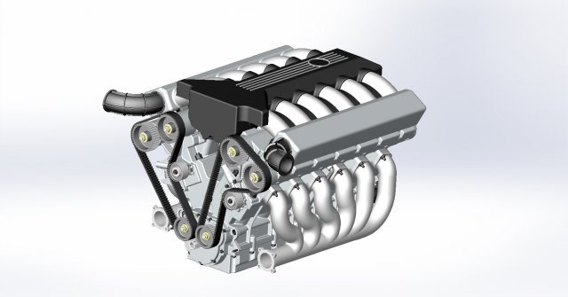 motorv12 3D Модель .c4d .max .obj .3ds .fbx .stl .blend