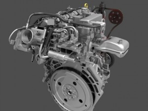 car 4 cylinder engine cutaway Modelo 3D