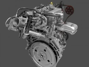 car 4 cylinder engine cutaway 3D Model