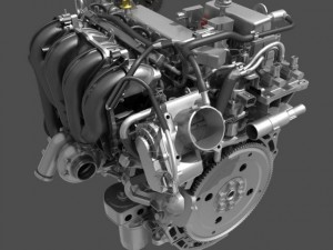 car 4 cylinder engine cutaway Modelo 3D