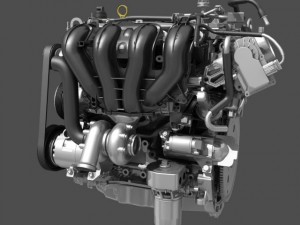 car 4 cylinder engine cutaway Modelo 3D