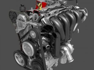 car 4 cylinder engine cutaway 3D Model