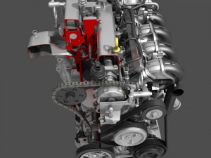 car 4 cylinder engine cutaway Modelo 3D