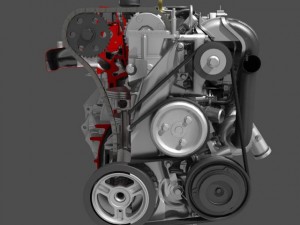 car 4 cylinder engine cutaway Modelo 3D