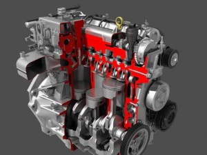 car 4 cylinder engine cutaway 3D Model
